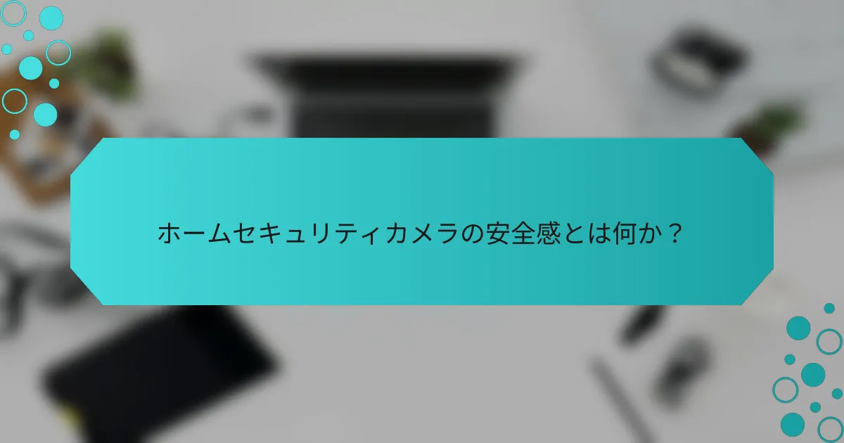 ホームセキュリティカメラの安全感とは何か？